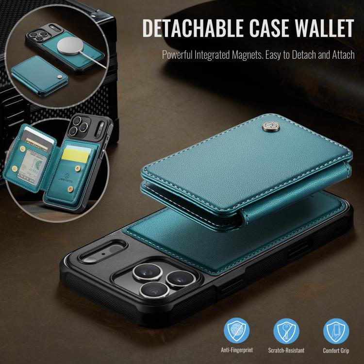 For iPhone 17 Pro Max JEEHOOD J05 Business Magnetic Style RFID Leather Phone Case