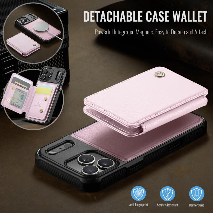For iPhone 17 Pro Max JEEHOOD J05 Business Magnetic Style RFID Leather Phone Case