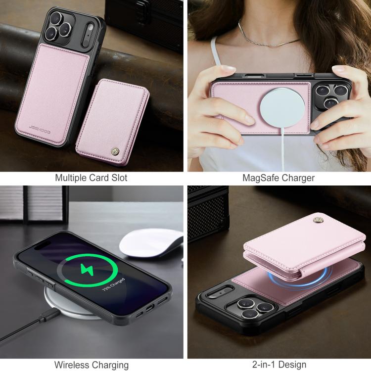 For iPhone 17 Pro JEEHOOD J05 Business Magnetic Style RFID Leather Phone Case