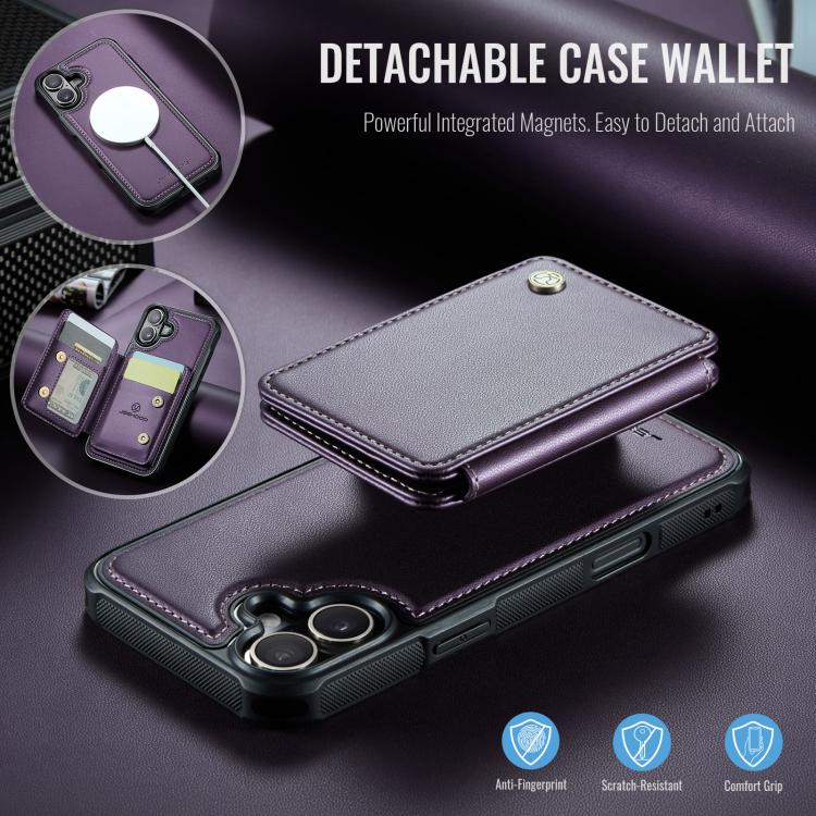 For iPhone 17 JEEHOOD J05 Business Magnetic Style RFID Leather Phone Case