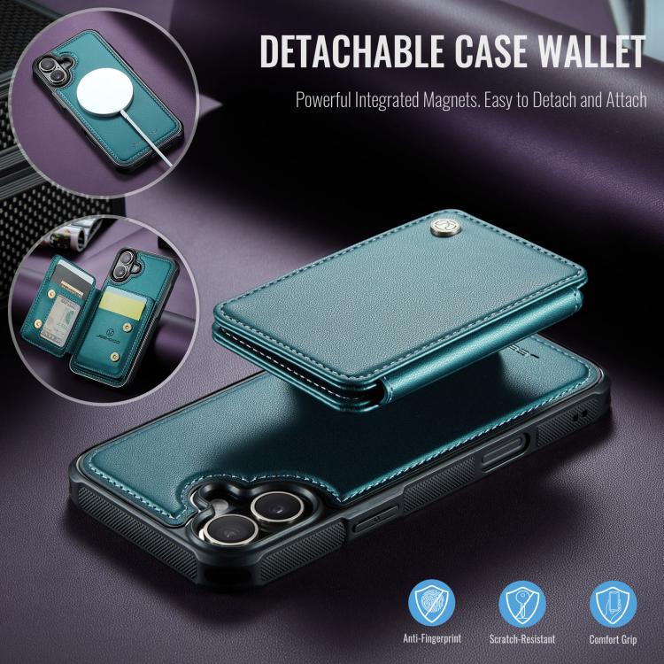 For iPhone 17 JEEHOOD J05 Business Magnetic Style RFID Leather Phone Case