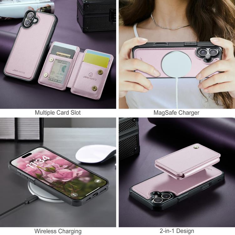 For iPhone 17 JEEHOOD J05 Business Magnetic Style RFID Leather Phone Case