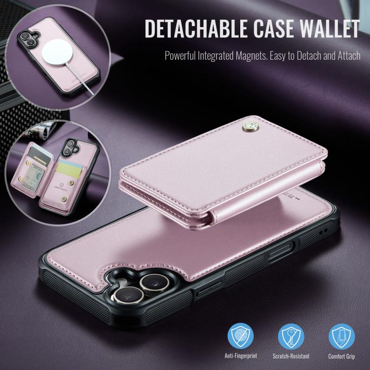 For iPhone 17 JEEHOOD J05 Business Magnetic Style RFID Leather Phone Case