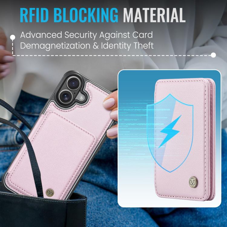 For iPhone 17 JEEHOOD J05 Business Magnetic Style RFID Leather Phone Case