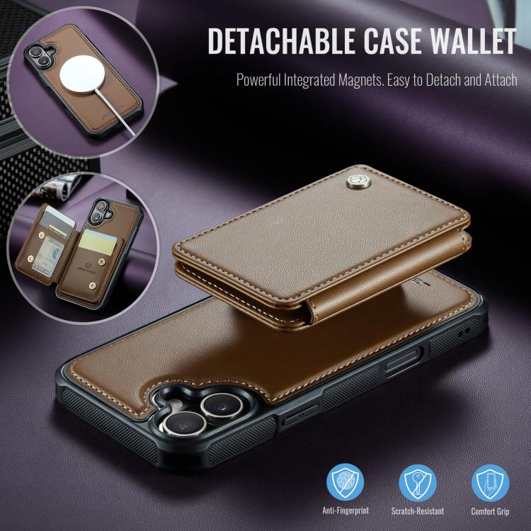 For iPhone 17 JEEHOOD J05 Business Magnetic Style RFID Leather Phone Case