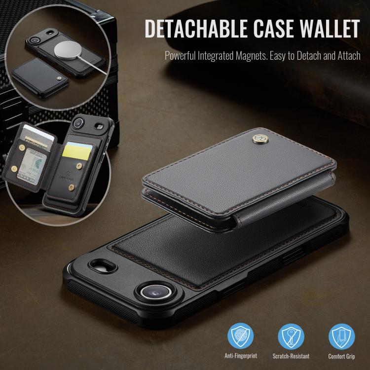 For iPhone Air JEEHOOD J05 Business Magnetic Style RFID Leather Phone Case
