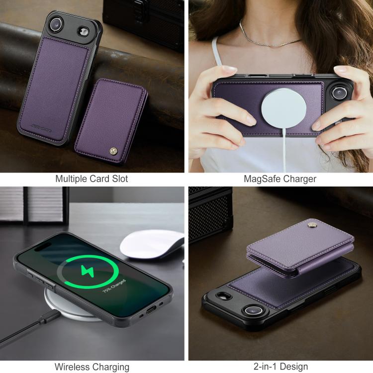 For iPhone Air JEEHOOD J05 Business Magnetic Style RFID Leather Phone Case