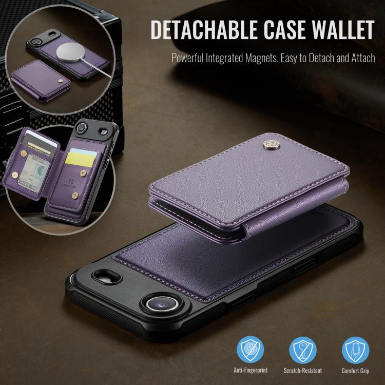 For iPhone Air JEEHOOD J05 Business Magnetic Style RFID Leather Phone Case