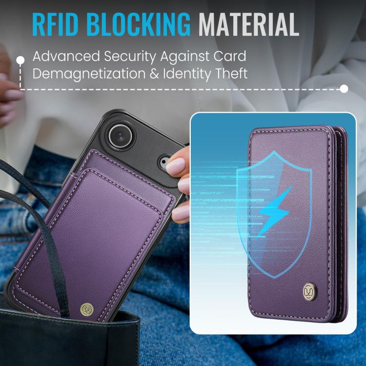 For iPhone Air JEEHOOD J05 Business Magnetic Style RFID Leather Phone Case