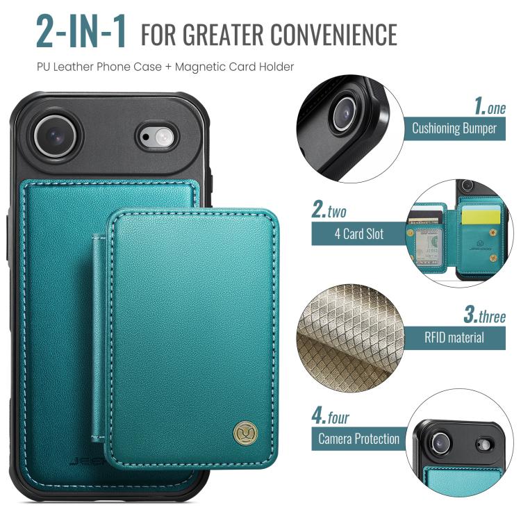 For iPhone Air JEEHOOD J05 Business Magnetic Style RFID Leather Phone Case