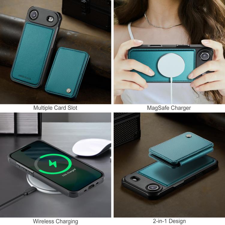 For iPhone Air JEEHOOD J05 Business Magnetic Style RFID Leather Phone Case