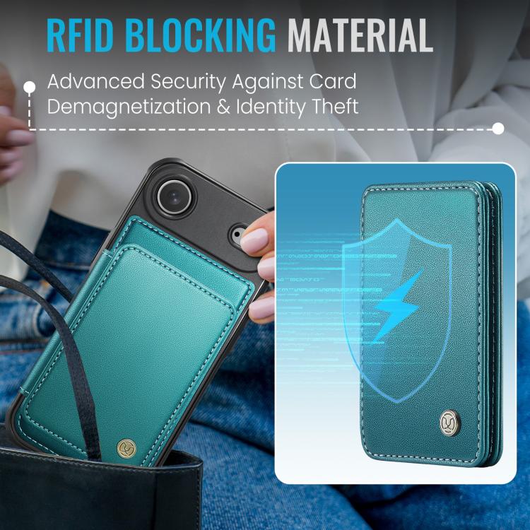 For iPhone Air JEEHOOD J05 Business Magnetic Style RFID Leather Phone Case