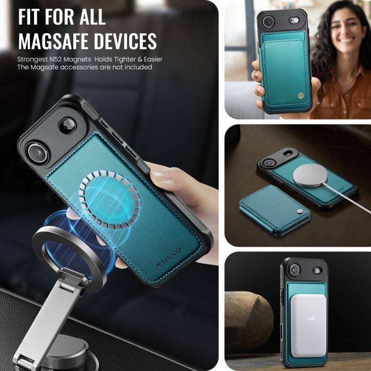 For iPhone Air JEEHOOD J05 Business Magnetic Style RFID Leather Phone Case