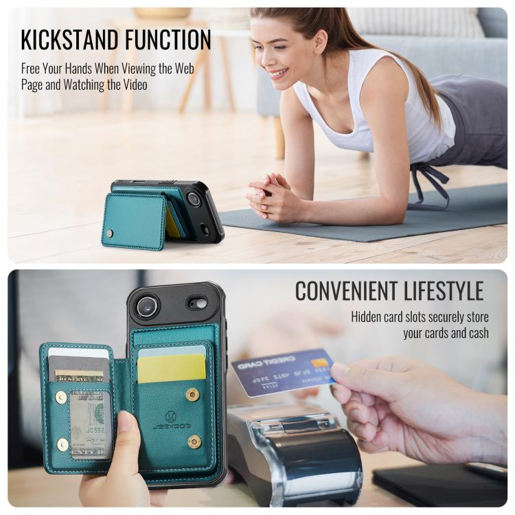 For iPhone Air JEEHOOD J05 Business Magnetic Style RFID Leather Phone Case