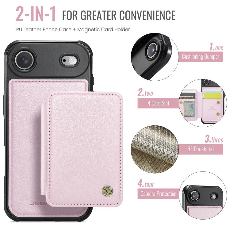 For iPhone Air JEEHOOD J05 Business Magnetic Style RFID Leather Phone Case