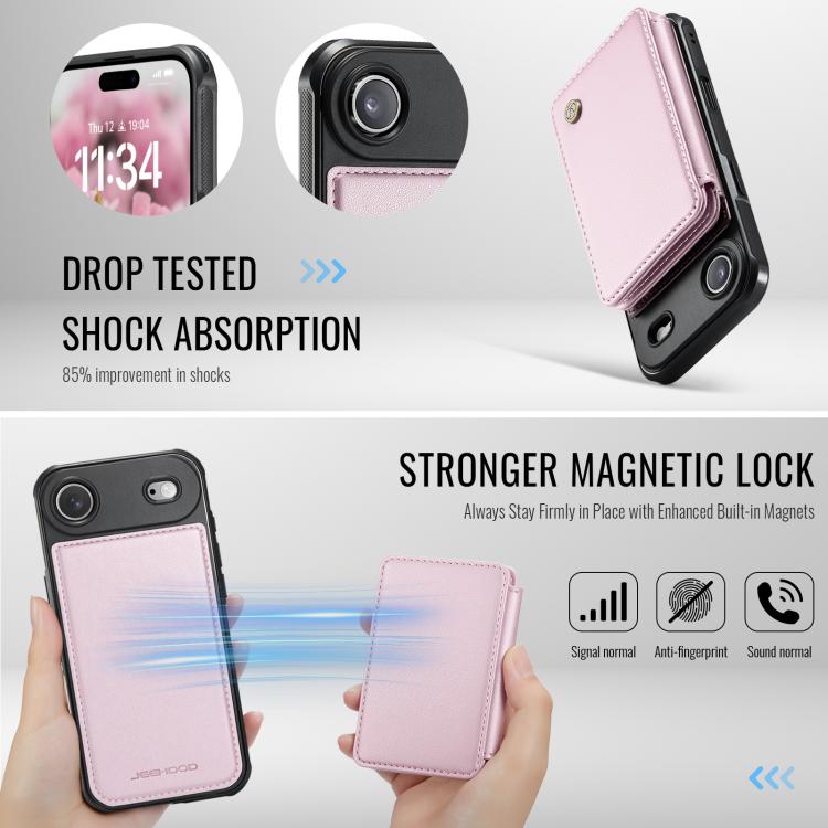 For iPhone Air JEEHOOD J05 Business Magnetic Style RFID Leather Phone Case