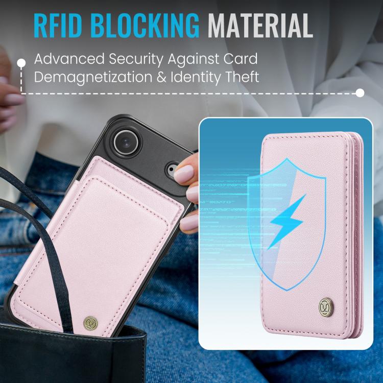 For iPhone Air JEEHOOD J05 Business Magnetic Style RFID Leather Phone Case