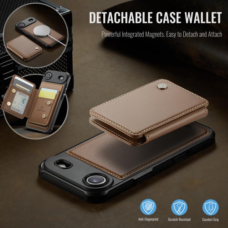 For iPhone Air JEEHOOD J05 Business Magnetic Style RFID Leather Phone Case