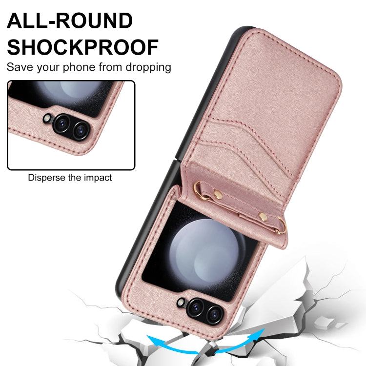For Samsung Galaxy Z Flip5 Dual Card Slots Folding Phone Case