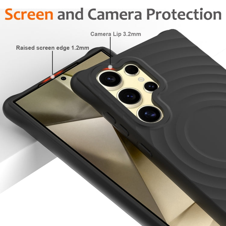 For Samsung Galaxy S24 Ultra 5G Wave Texture MagSafe Magnetic Liquid Silicone Phone Case