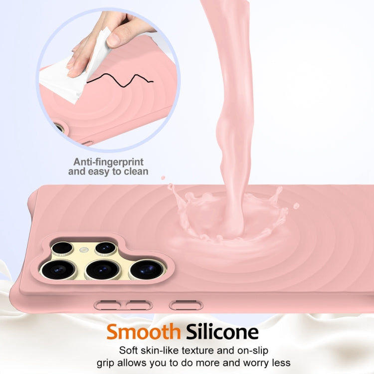 For Samsung Galaxy S24 Ultra 5G Wave Texture MagSafe Magnetic Liquid Silicone Phone Case