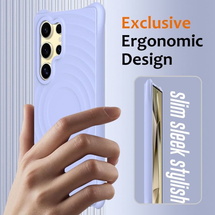 For Samsung Galaxy S24 Ultra 5G Wave Texture MagSafe Magnetic Liquid Silicone Phone Case