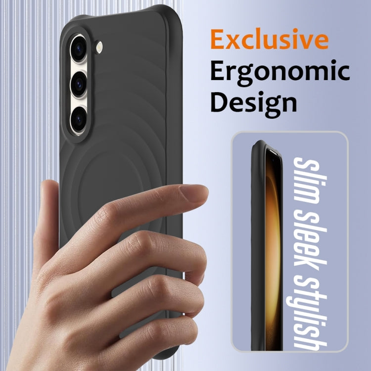 For Samsung Galaxy S23+ 5G Wave Texture MagSafe Magnetic Liquid Silicone Phone Case