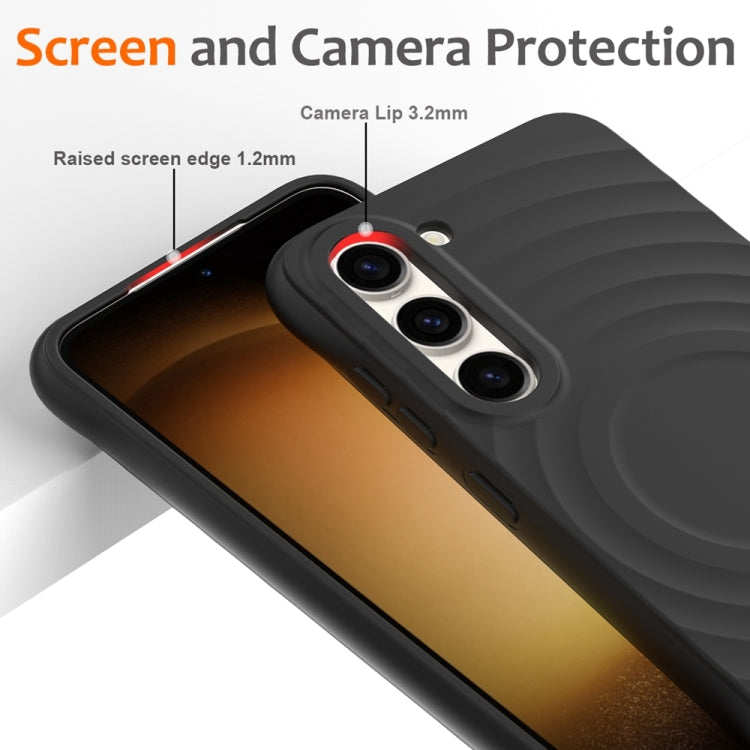 For Samsung Galaxy S23+ 5G Wave Texture MagSafe Magnetic Liquid Silicone Phone Case