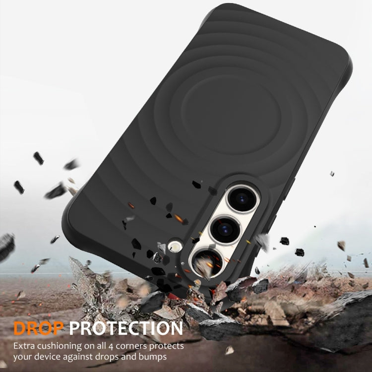 For Samsung Galaxy S23+ 5G Wave Texture MagSafe Magnetic Liquid Silicone Phone Case