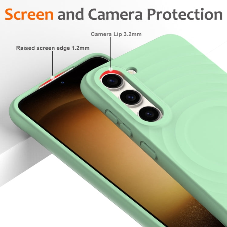 For Samsung Galaxy S23+ 5G Wave Texture MagSafe Magnetic Liquid Silicone Phone Case