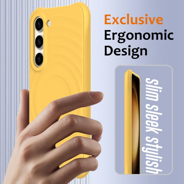 For Samsung Galaxy S23+ 5G Wave Texture MagSafe Magnetic Liquid Silicone Phone Case