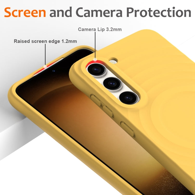 For Samsung Galaxy S23+ 5G Wave Texture MagSafe Magnetic Liquid Silicone Phone Case