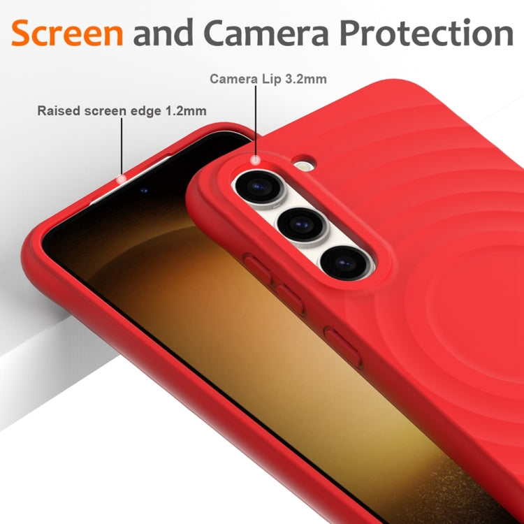 For Samsung Galaxy S23+ 5G Wave Texture MagSafe Magnetic Liquid Silicone Phone Case