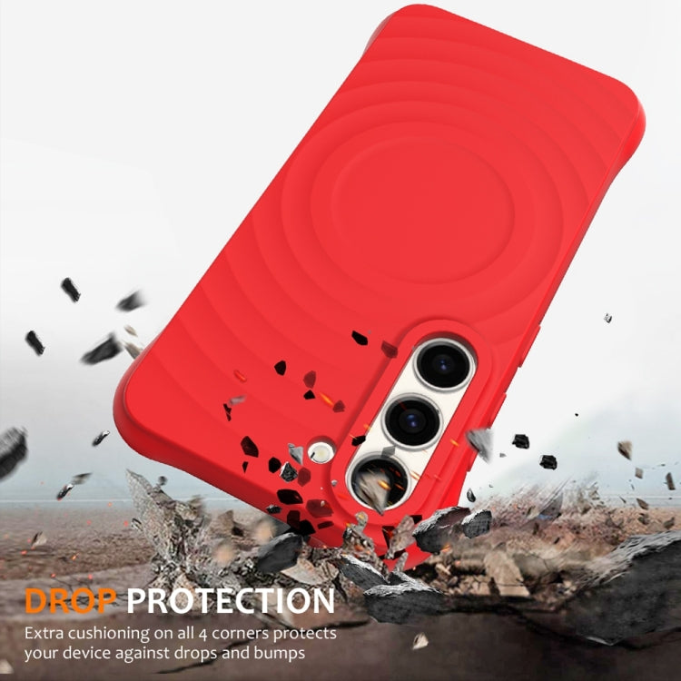 For Samsung Galaxy S23+ 5G Wave Texture MagSafe Magnetic Liquid Silicone Phone Case