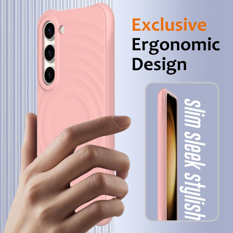For Samsung Galaxy S23+ 5G Wave Texture MagSafe Magnetic Liquid Silicone Phone Case