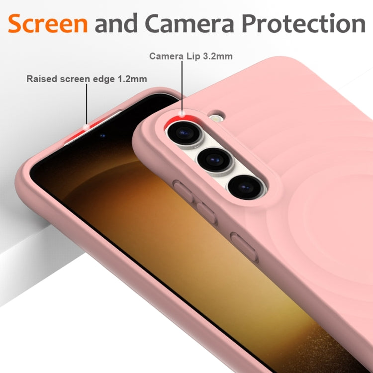 For Samsung Galaxy S23+ 5G Wave Texture MagSafe Magnetic Liquid Silicone Phone Case