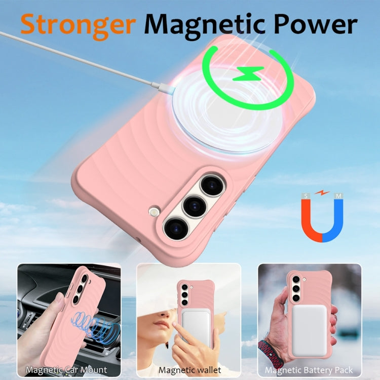 For Samsung Galaxy S23+ 5G Wave Texture MagSafe Magnetic Liquid Silicone Phone Case