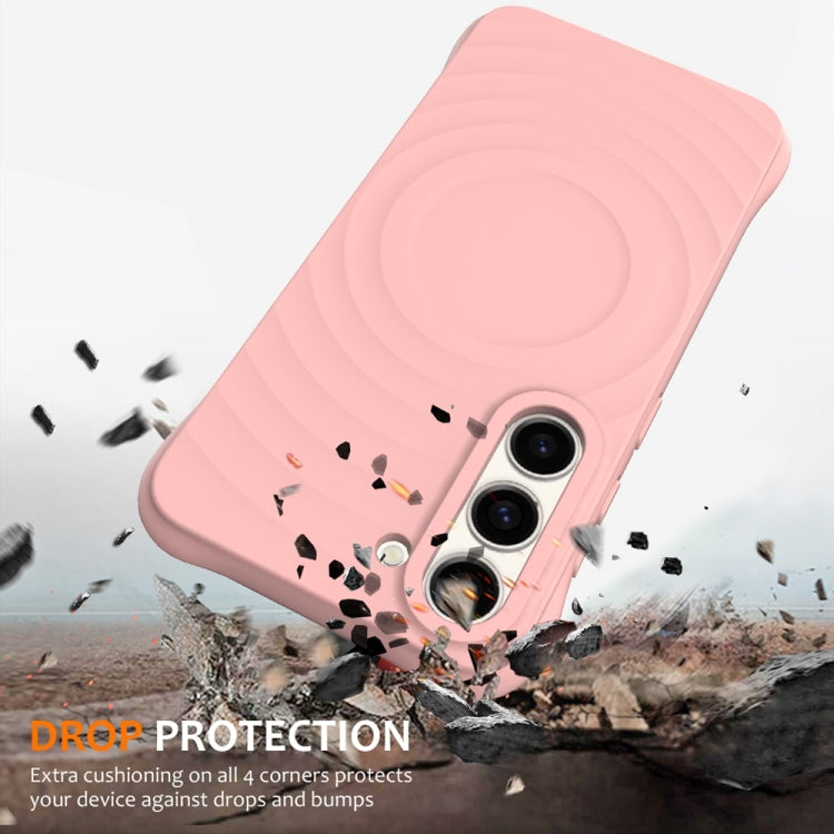 For Samsung Galaxy S23+ 5G Wave Texture MagSafe Magnetic Liquid Silicone Phone Case