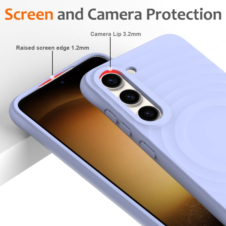 For Samsung Galaxy S23+ 5G Wave Texture MagSafe Magnetic Liquid Silicone Phone Case