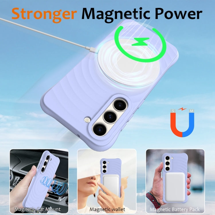 For Samsung Galaxy S23+ 5G Wave Texture MagSafe Magnetic Liquid Silicone Phone Case