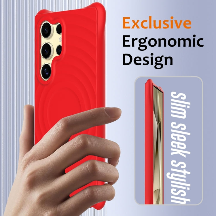 For Samsung Galaxy S23 Ultra 5G Wave Texture MagSafe Magnetic Liquid Silicone Phone Case