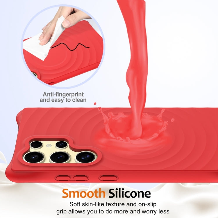 For Samsung Galaxy S23 Ultra 5G Wave Texture MagSafe Magnetic Liquid Silicone Phone Case