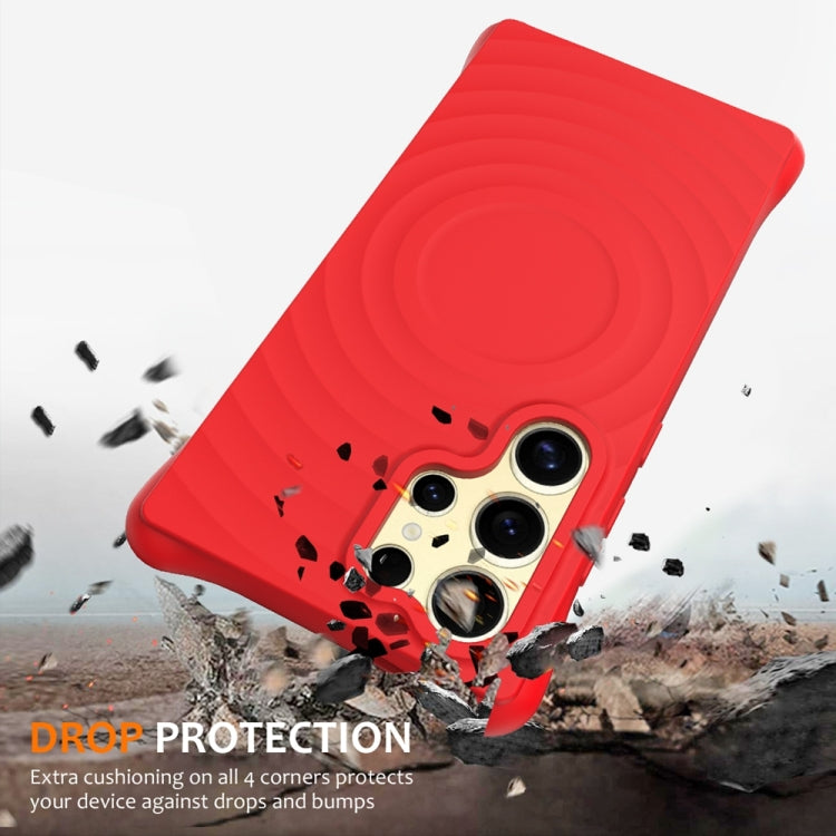 For Samsung Galaxy S23 Ultra 5G Wave Texture MagSafe Magnetic Liquid Silicone Phone Case