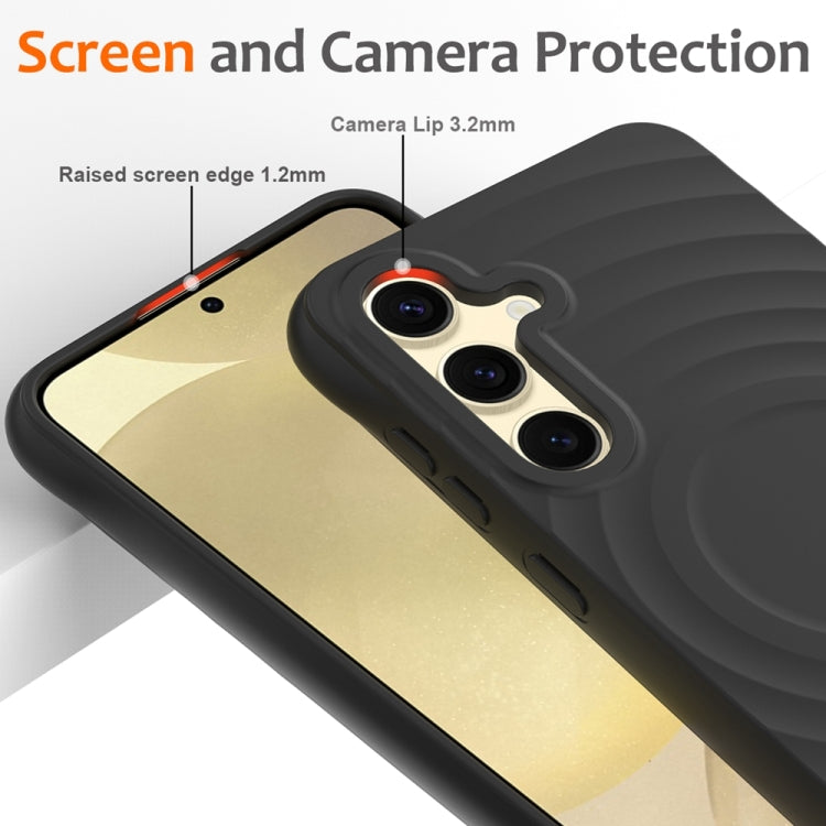 For Samsung Galaxy S23 FE 5G Wave Texture MagSafe Magnetic Liquid Silicone Phone Case