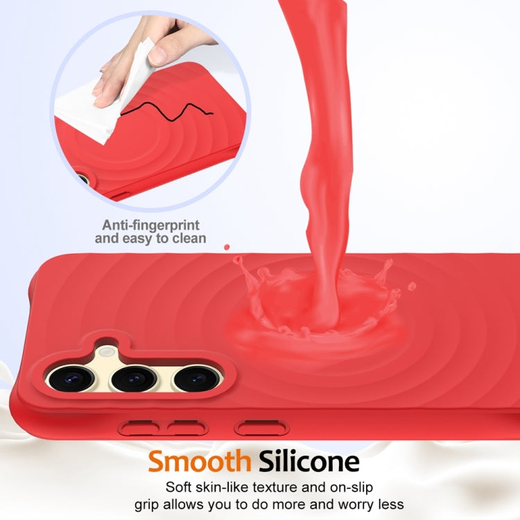 For Samsung Galaxy S23 FE 5G Wave Texture MagSafe Magnetic Liquid Silicone Phone Case