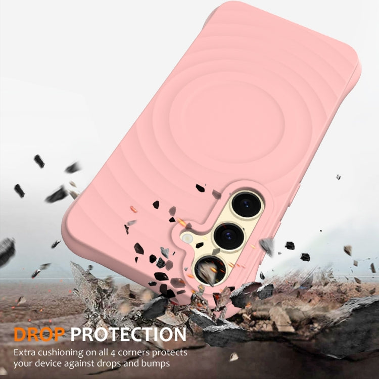 For Samsung Galaxy S23 FE 5G Wave Texture MagSafe Magnetic Liquid Silicone Phone Case