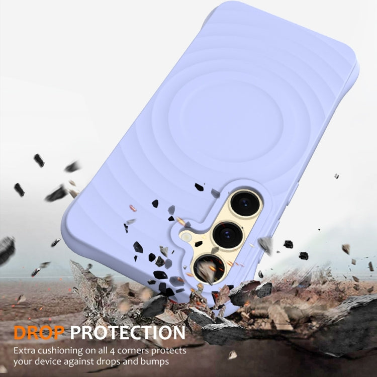 For Samsung Galaxy S23 FE 5G Wave Texture MagSafe Magnetic Liquid Silicone Phone Case