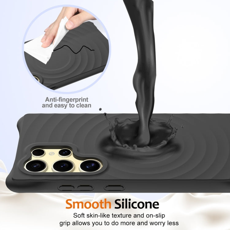 For Samsung Galaxy S25 Ultra 5G Wave Texture MagSafe Magnetic Liquid Silicone Phone Case
