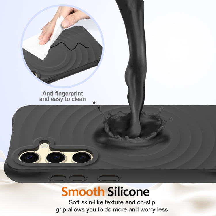 For Samsung Galaxy S25+ 5G Wave Texture MagSafe Magnetic Liquid Silicone Phone Case