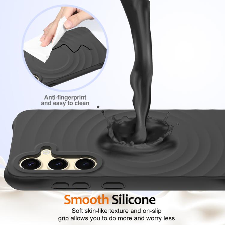 For Samsung Galaxy S26 5G Wave Texture MagSafe Magnetic Liquid Silicone Phone Case